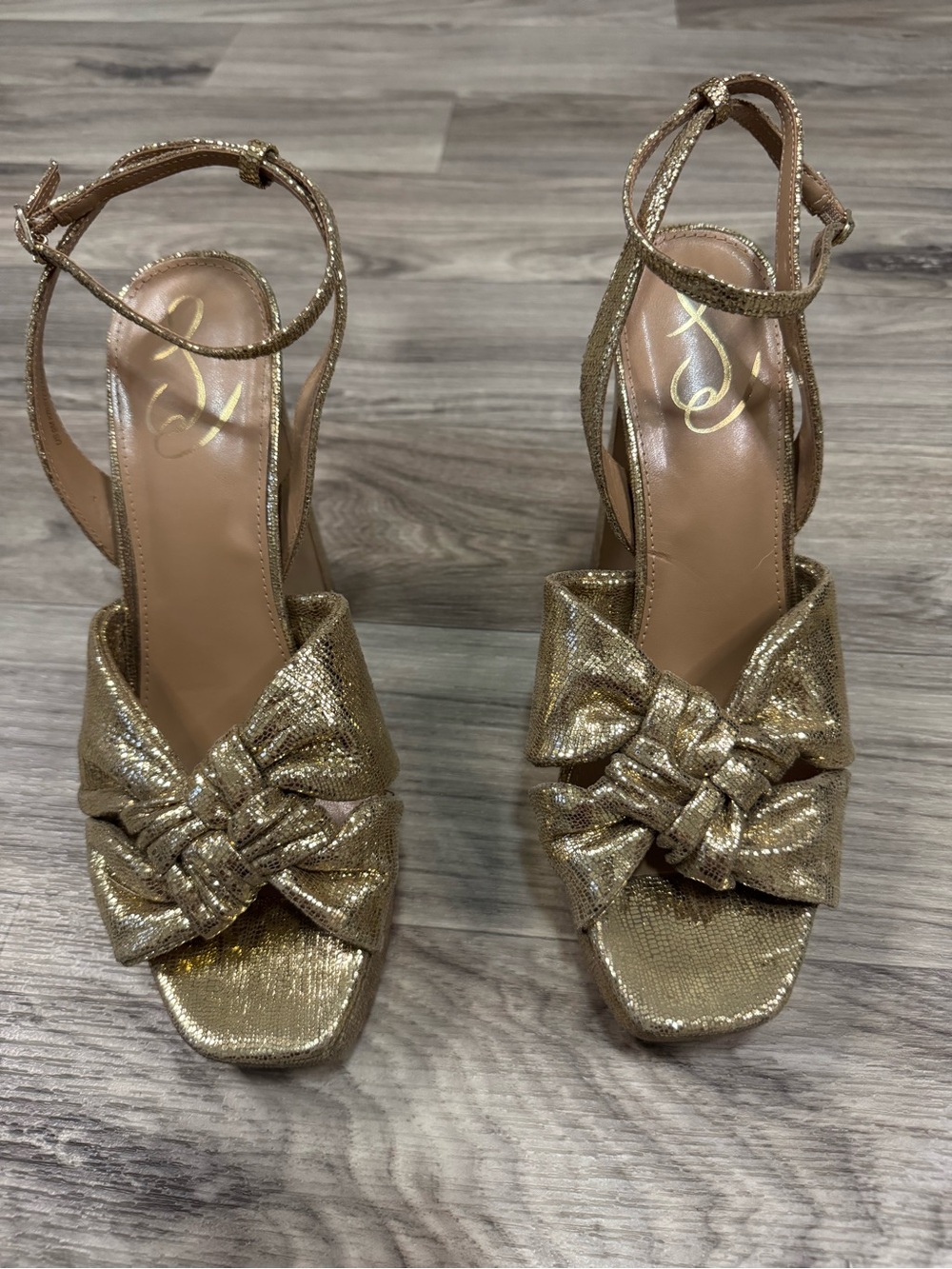 Sam Edelman Women's Kristen Platform Sandal in Gold Mine Size 9